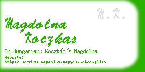 magdolna koczkas business card